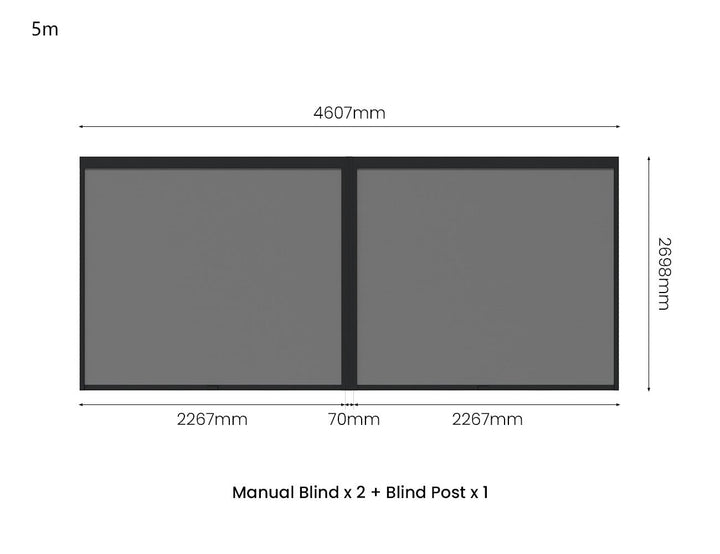 Retractable Shade Manual Blind For Tasman Wall Mounted Pergola