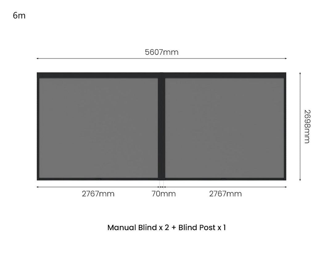 Retractable Shade Manual Blind For Tasman Wall Mounted Pergola