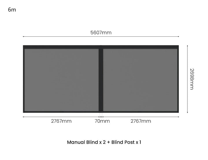 Retractable Shade Manual Blind For Tasman Wall Mounted Pergola