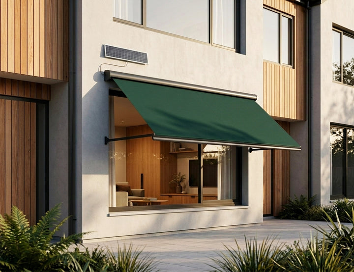 Solaris Motorised Retractable Drop-Arm Window Awning