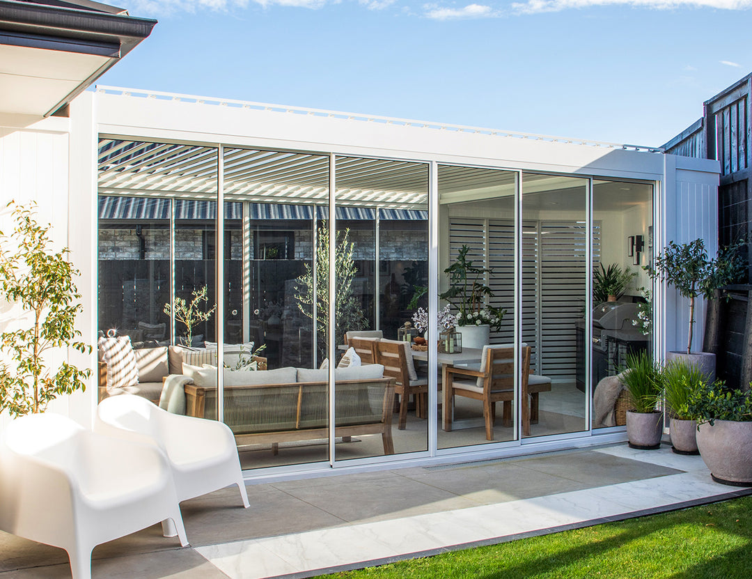 Tasman Motorised Wall Mounted Louvre Roof Aluminium Pergola