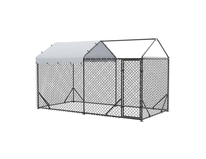 Outdoor Dog Run With One Cover - 196x389x230cm, Upgraded Mesh and Frame for Extended Durability