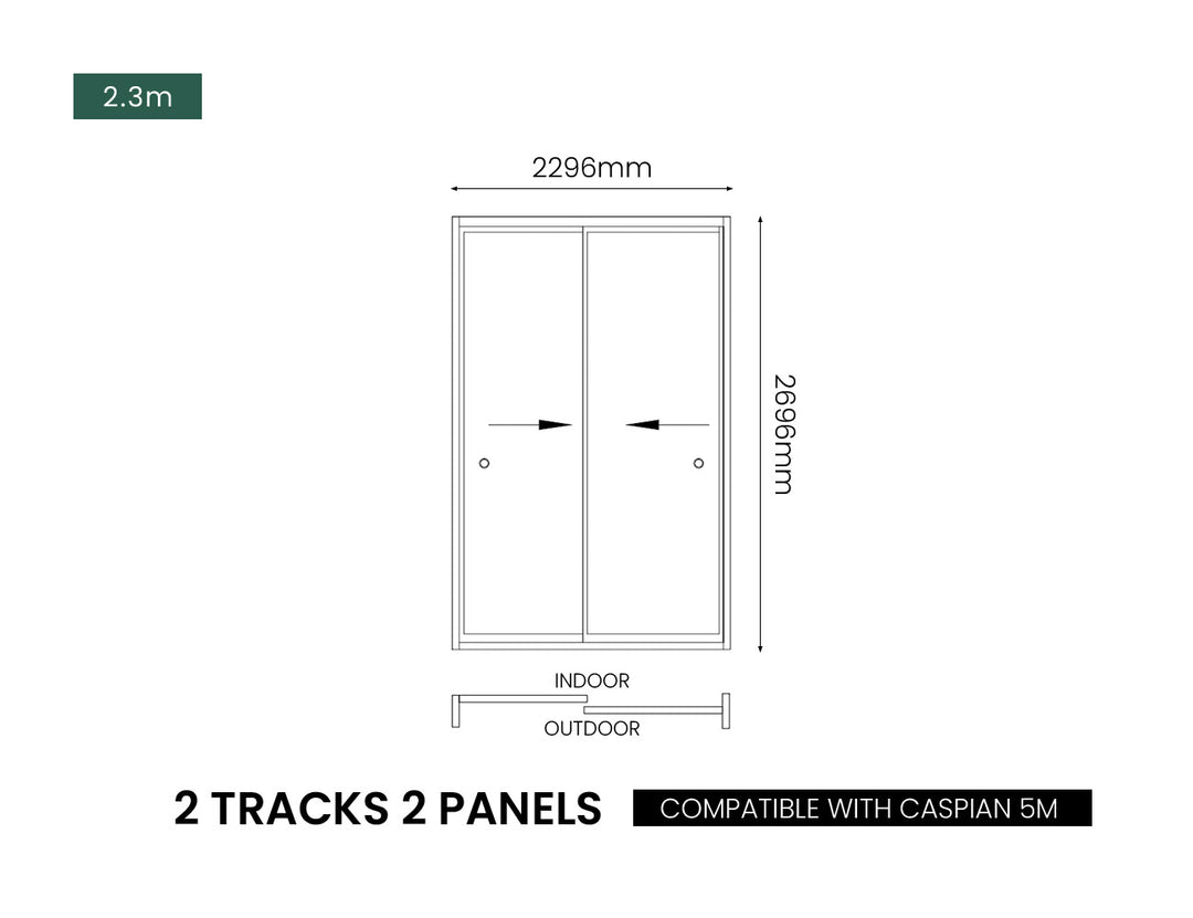 Glass Sliding Door For Caribbean & Atlantic & Caspian Wall Mounted Pergola