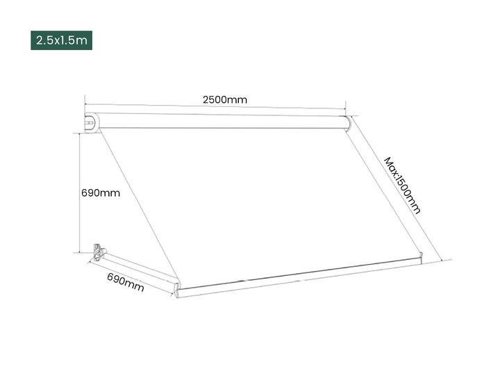 Solaris Solar-Powered Pivot Arm Awning