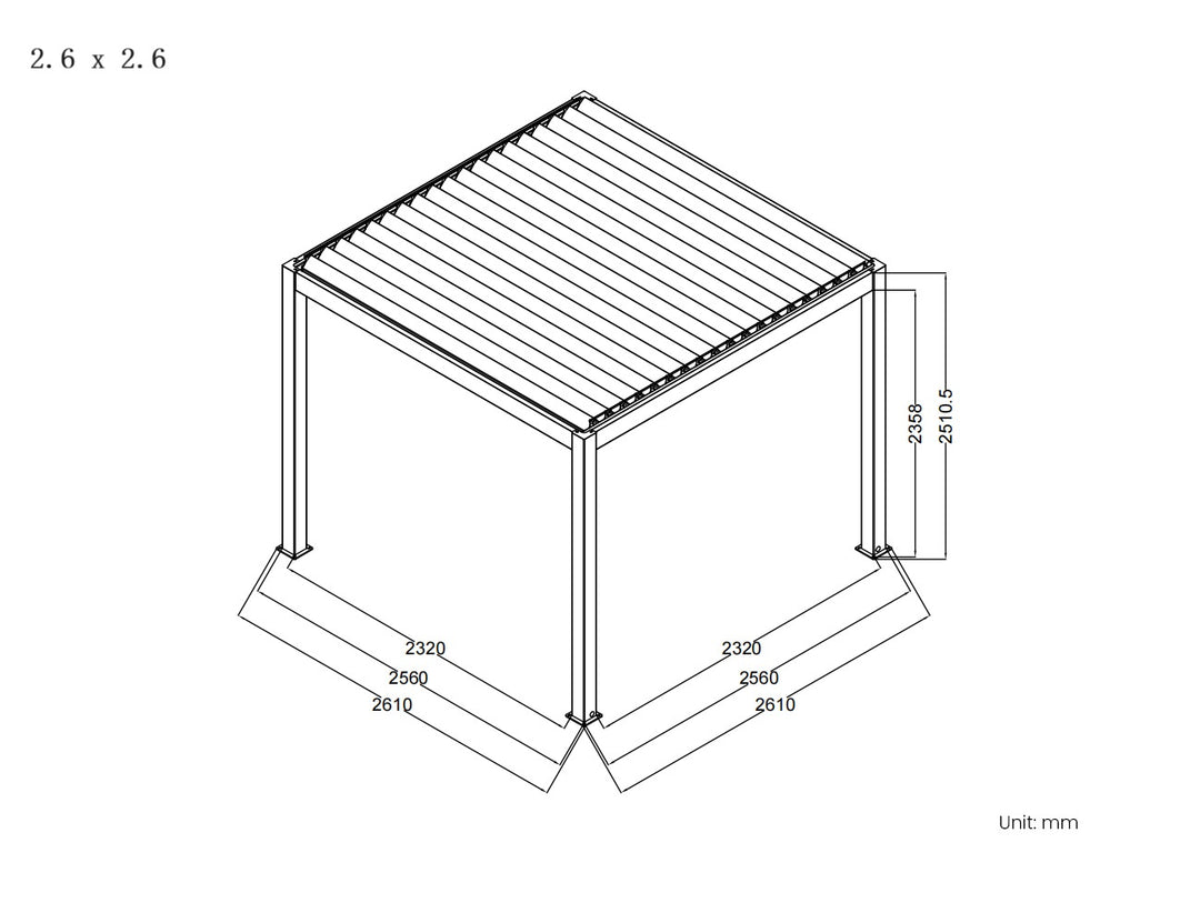 Baltic Manual  Freestanding  Louvre Roof Aluminium Pergola