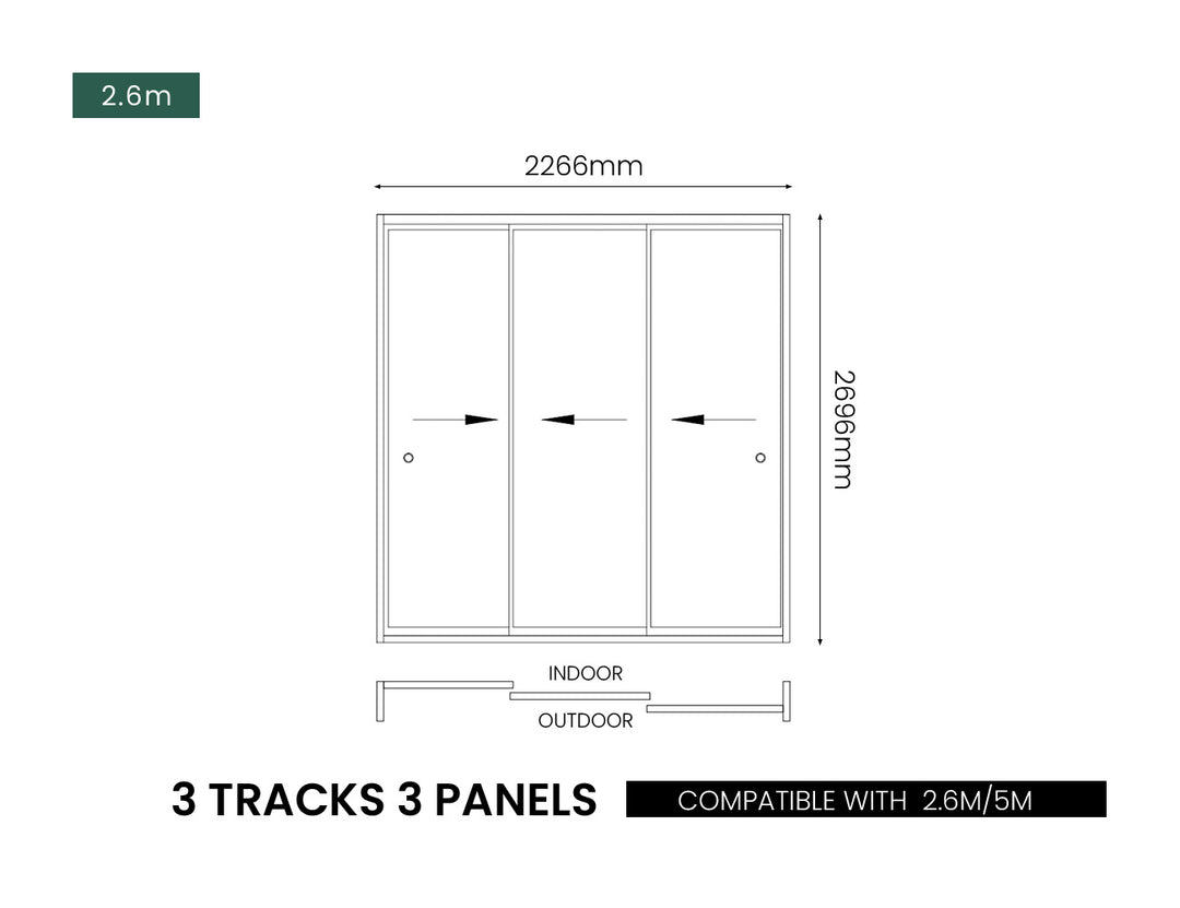 Glass Sliding Door For Caribbean & Atlantic & Caspian Wall Mounted Pergola