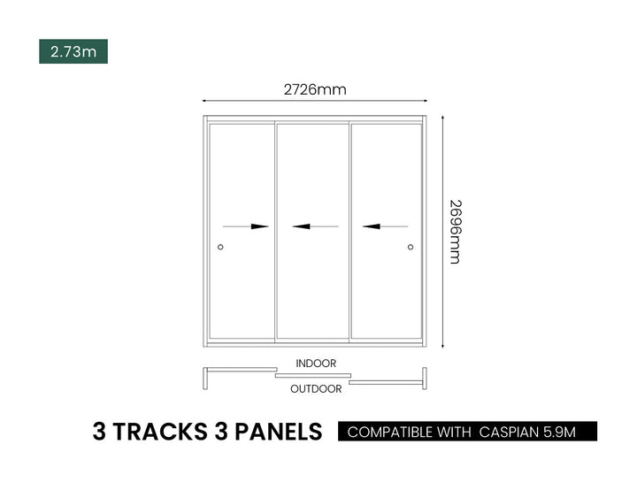Glass Sliding Door For Caribbean & Atlantic & Caspian Wall Mounted Pergola