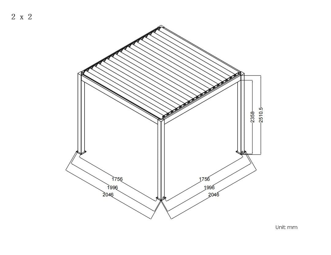 Baltic Manual  Freestanding  Louvre Roof Aluminium Pergola