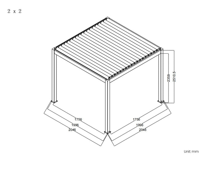 Baltic Manual  Freestanding  Louvre Roof Aluminium Pergola