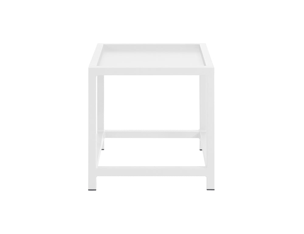 Florican Aluminium Outdoor Side Table Color: White