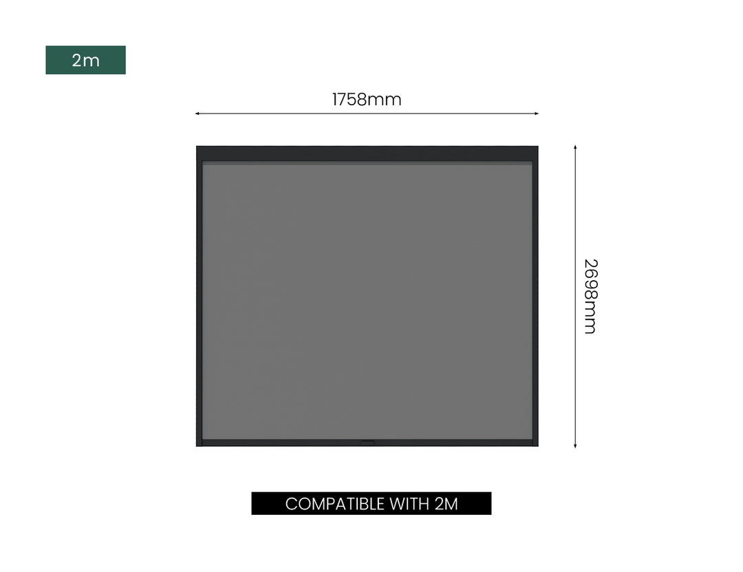 Retractable Shade Manual Blind For Tasman Wall Mounted Pergola