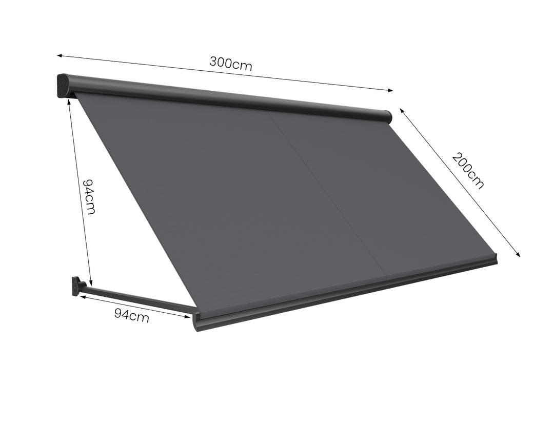 Solaris Motorised Retractable Drop-Arm Window Awning