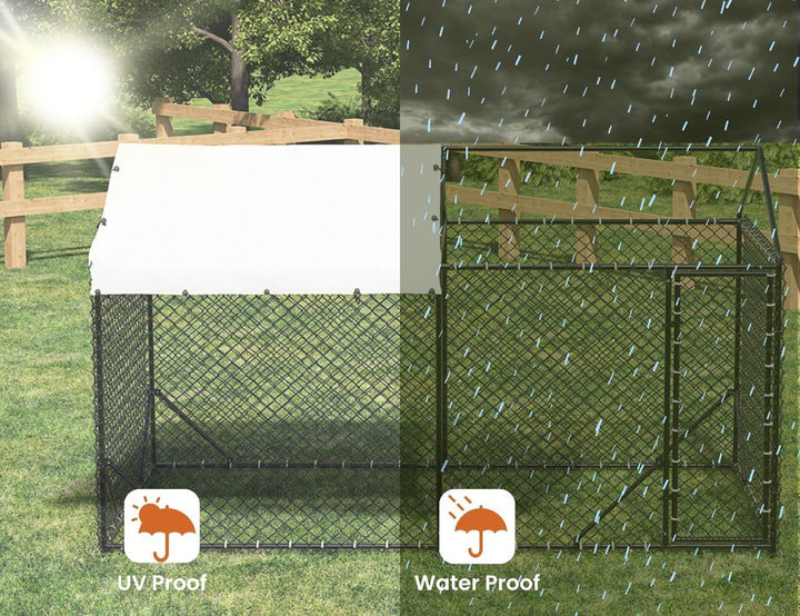 Outdoor Dog Run With One Cover - 196x389x230cm
