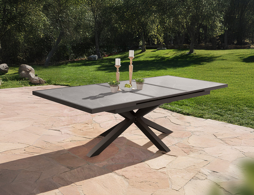 Ceramica Extendable Dining Table color: Dark Grey