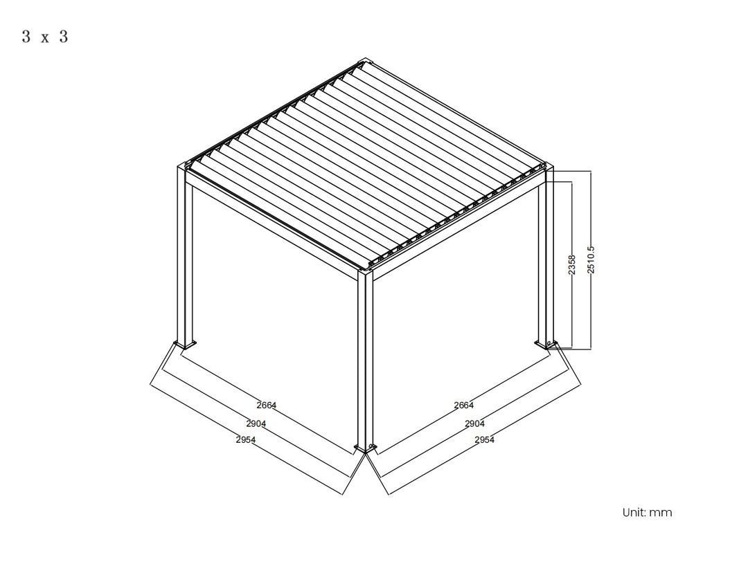 Baltic Manual  Freestanding  Louvre Roof Aluminium Pergola