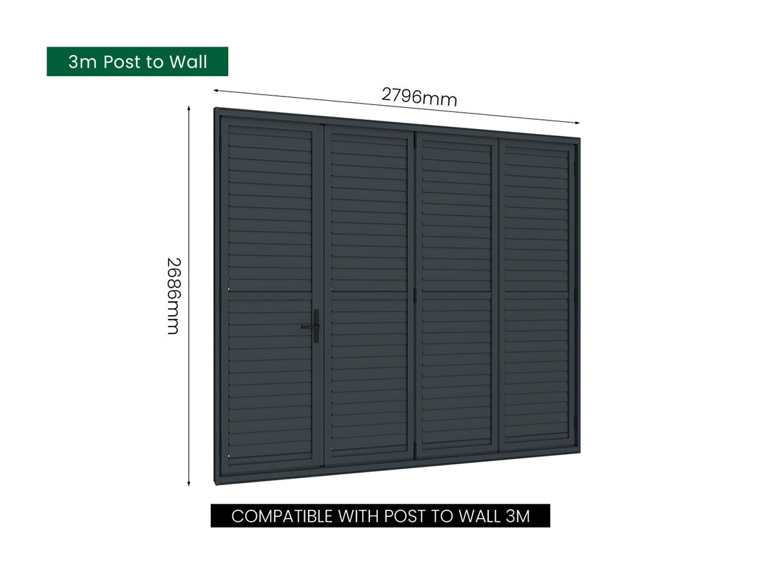 Bifold Shutter Wall For Mediterranean-SKY Wall Mounted Pergola