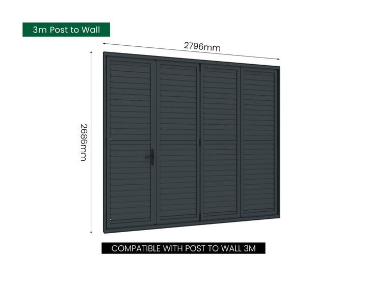 Bifold Shutter Wall For Mediterranean-SKY Wall Mounted Pergola