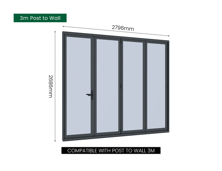 Bifold Glass Door For Mediterranean-SKY Wall Mounted Pergola
