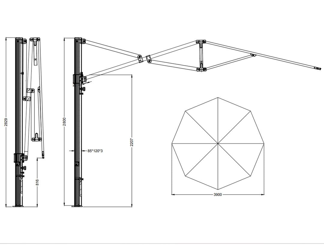 Agave 4m Round Cantilever Umbrella