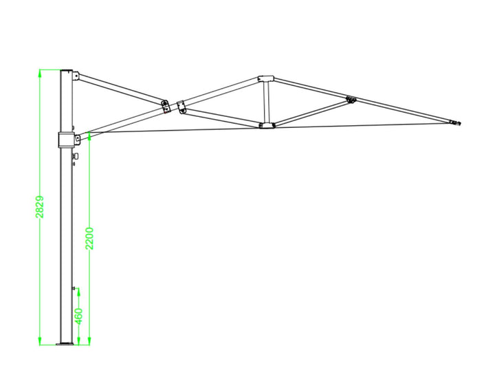 Agave 4m Square Cantilever Umbrella Colour: Black