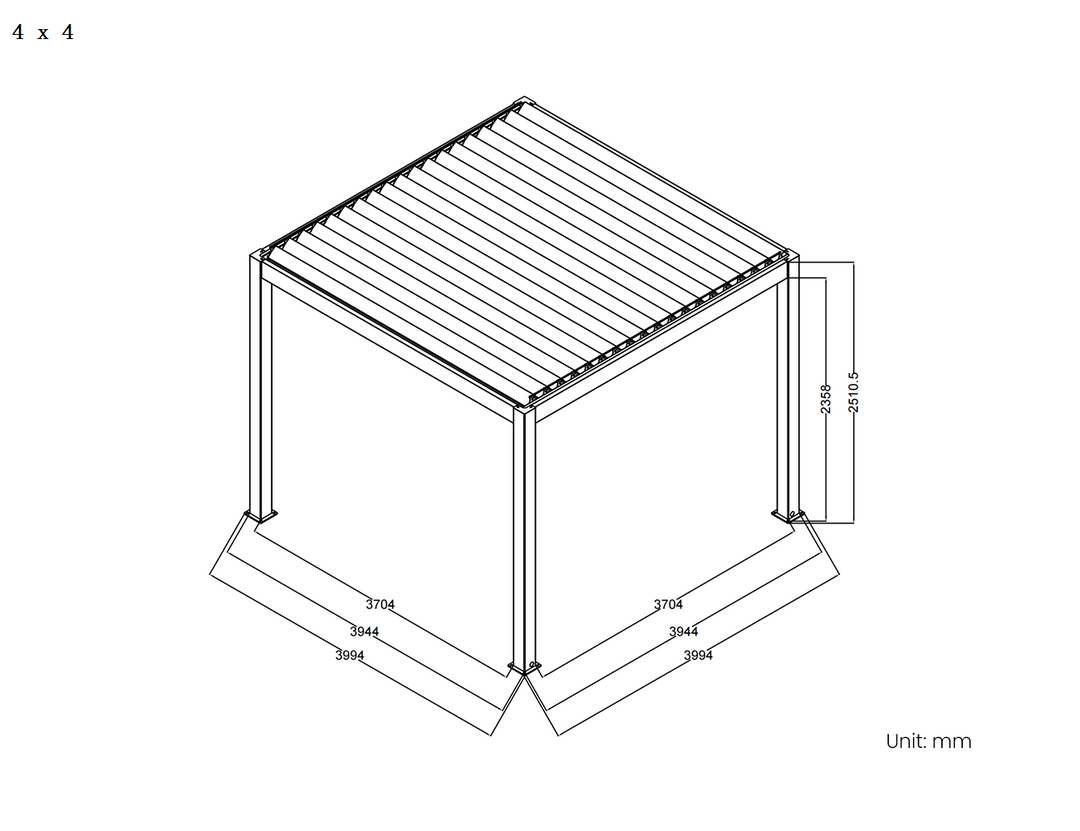 Baltic Manual  Freestanding  Louvre Roof Aluminium Pergola