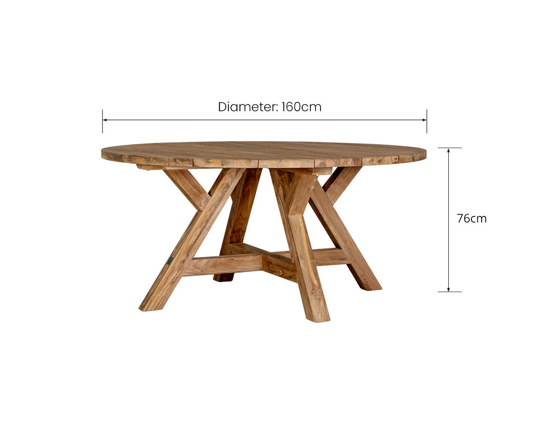 Caturra Teak Round Dining Table