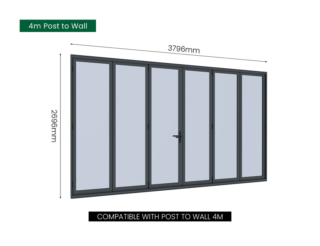 Bifold Glass Door For Mediterranean-SKY Wall Mounted Pergola