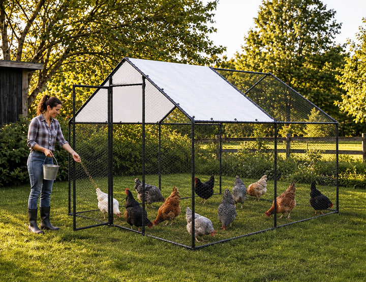 Aegis Walk-In Chicken Coop Run with UV Cover - 300x400x200cm
