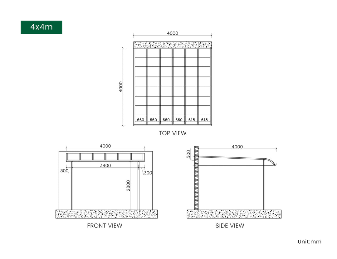 Country Premier Wall Mounted Patio Cover