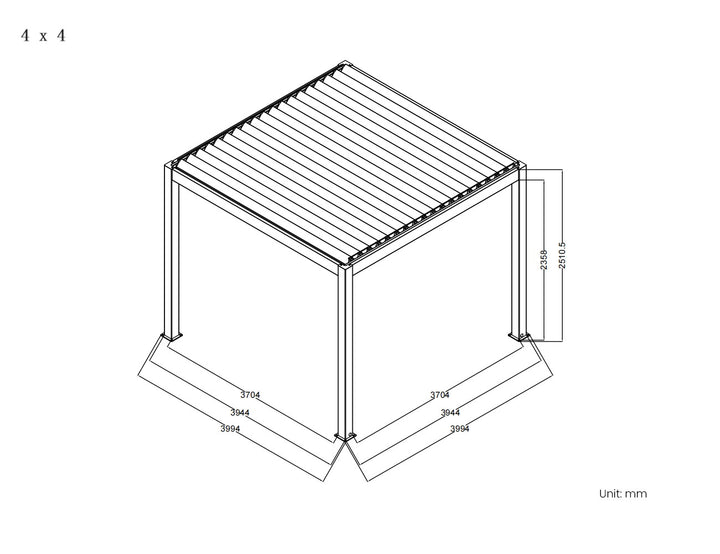 Baltic Manual  Freestanding  Louvre Roof Aluminium Pergola