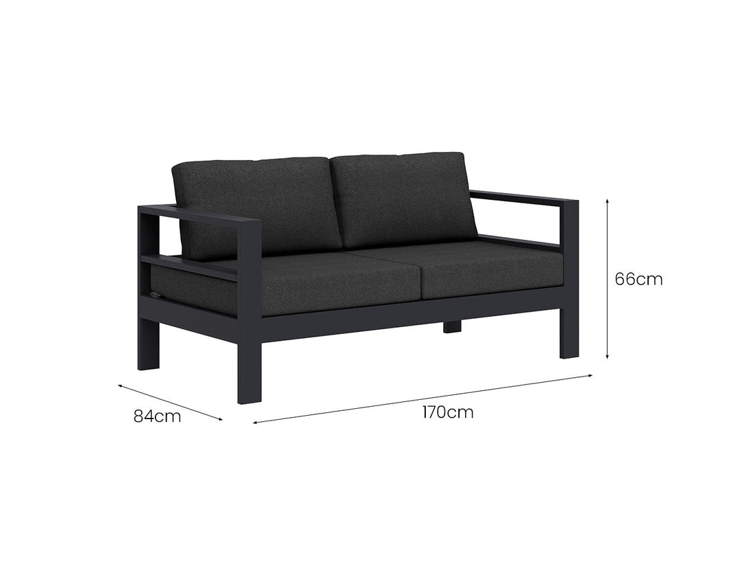 Sandpiper 2.0 Outdoor Loveseat Colour: Charcoal Grey size: 162 x 84 x 66cm