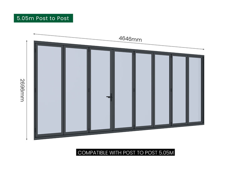Bifold Glass Door For Mediterranean-SKY Wall Mounted Pergola
