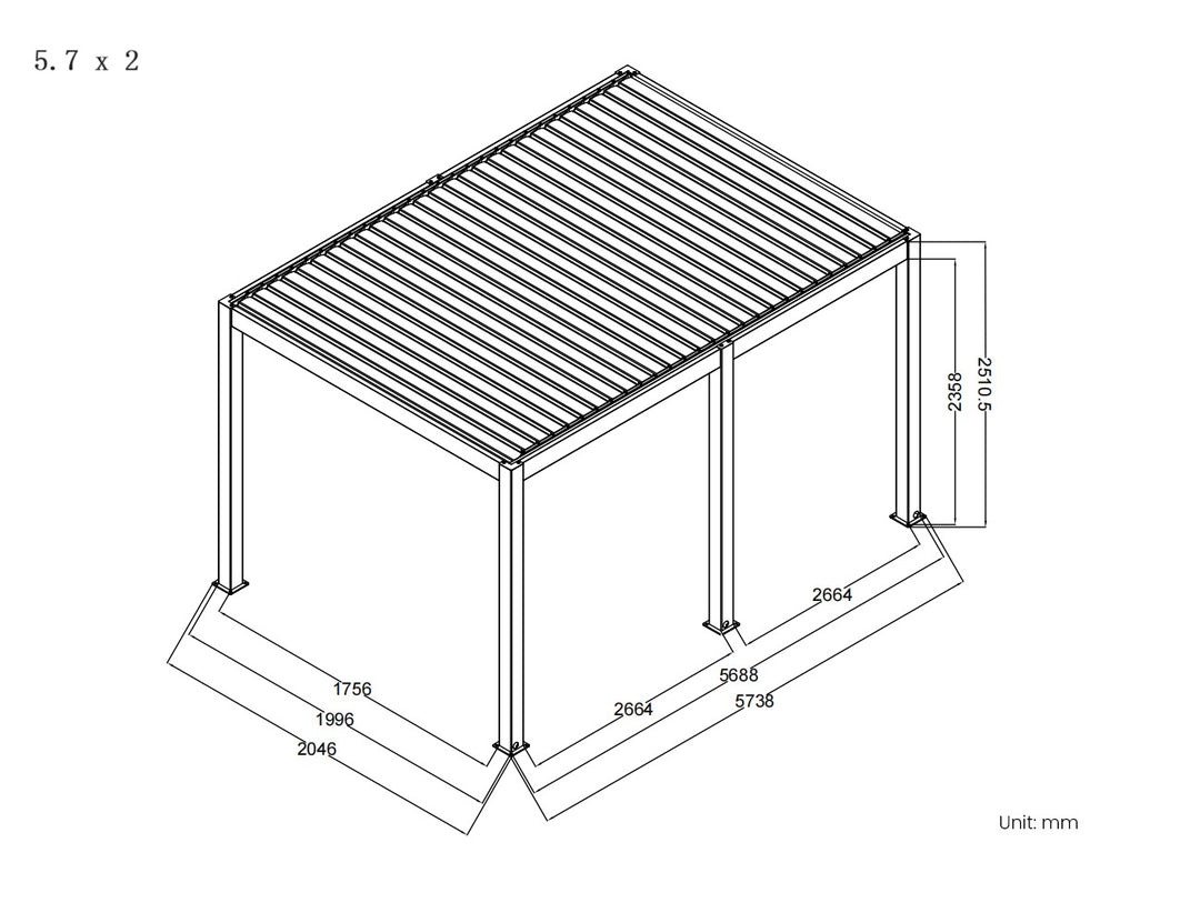 Baltic Manual  Freestanding  Louvre Roof Aluminium Pergola