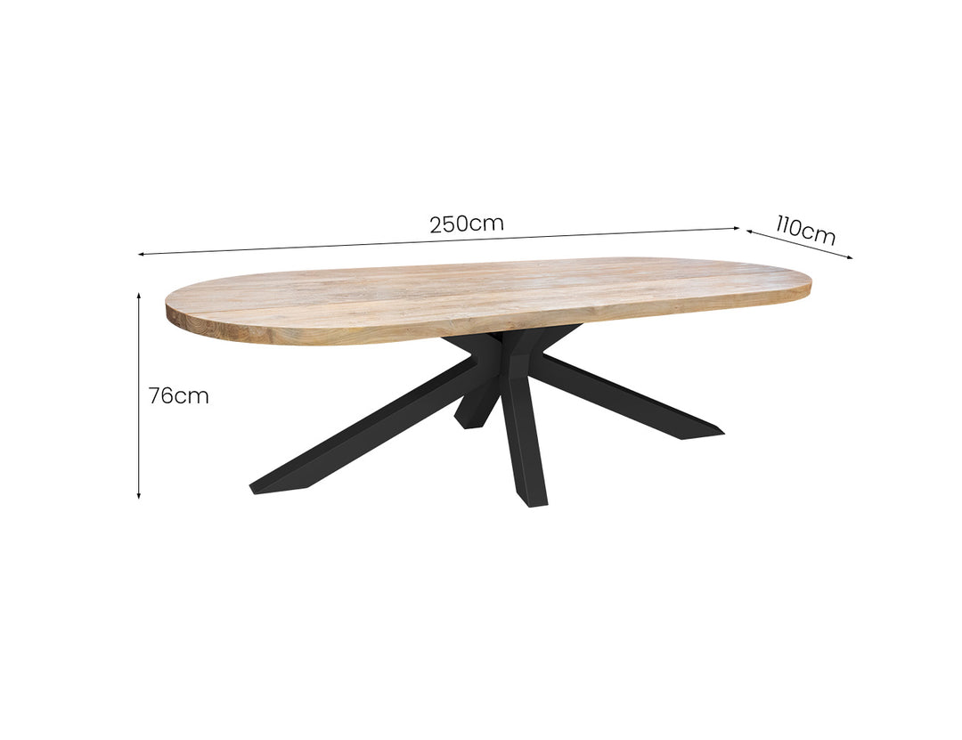 Rose Teak Oval Table 250cm