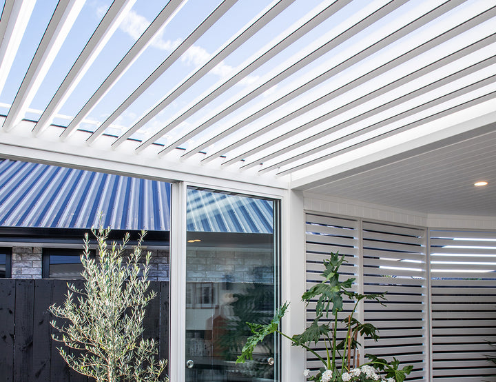 Tasman Motorised Wall Mounted Louvre Roof Aluminium Pergola