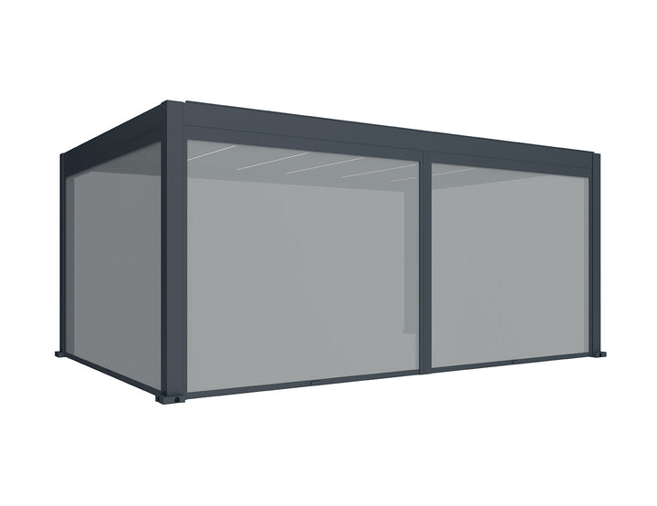 Tasman Wall Mounted Pergola Retractable Shade Manual Blind, Size: 3.7m, Colour: Charcoal