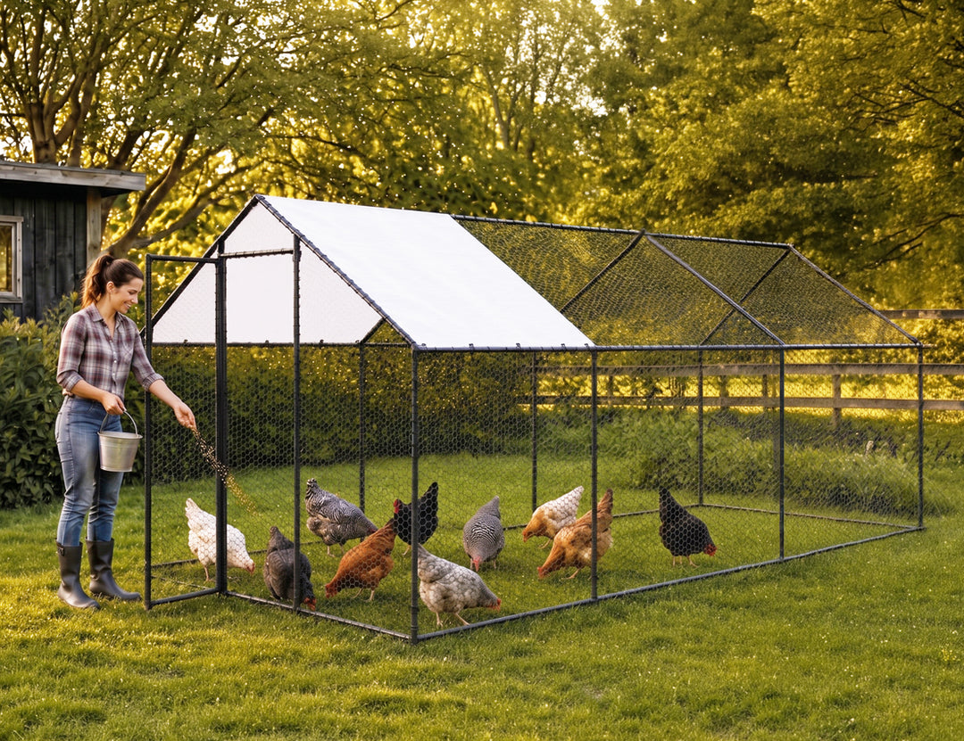 Aegis Walk-In Chicken Coop Run with UV Cover - 300x600x200cm