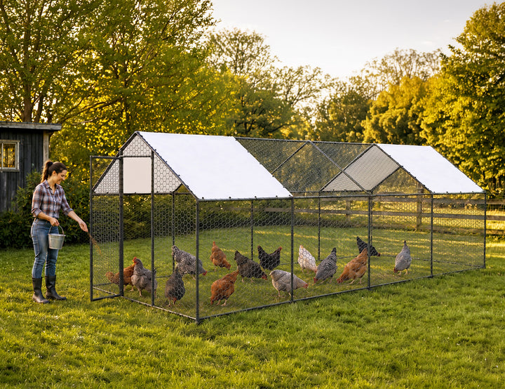 Aegis Walk-In Chicken Coop Run with UV Cover - 300x800x200cm