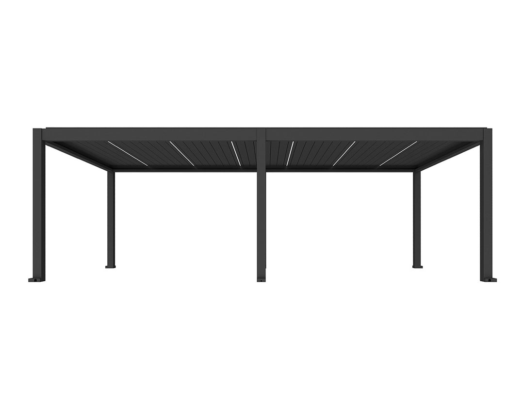 Tasman Motorised Freestanding Louvre Roof Aluminium Pergola Size: 4 x 4m Colour: Black