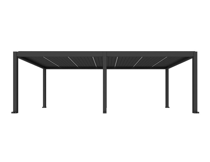 Tasman Motorised Freestanding Louvre Roof Aluminium Pergola Size: 4 x 4m Colour: Black