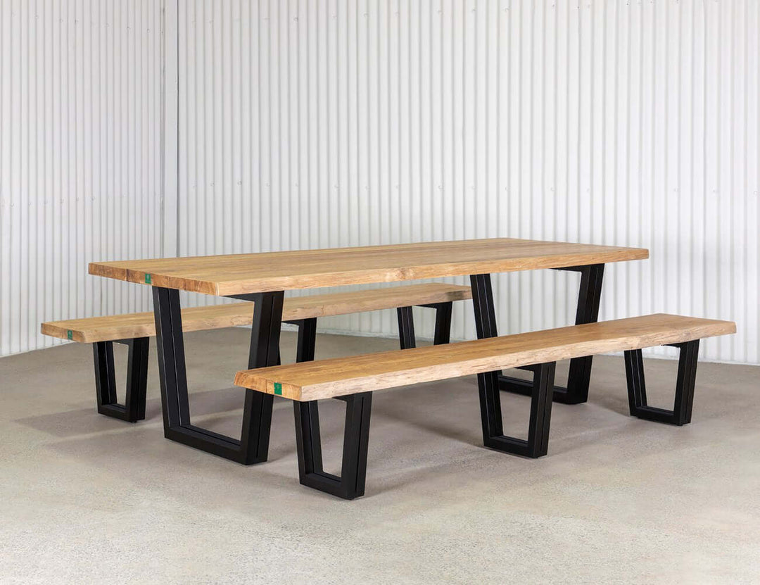 Acerbic Teak Dining Table And Bench Bundle - 250cm
