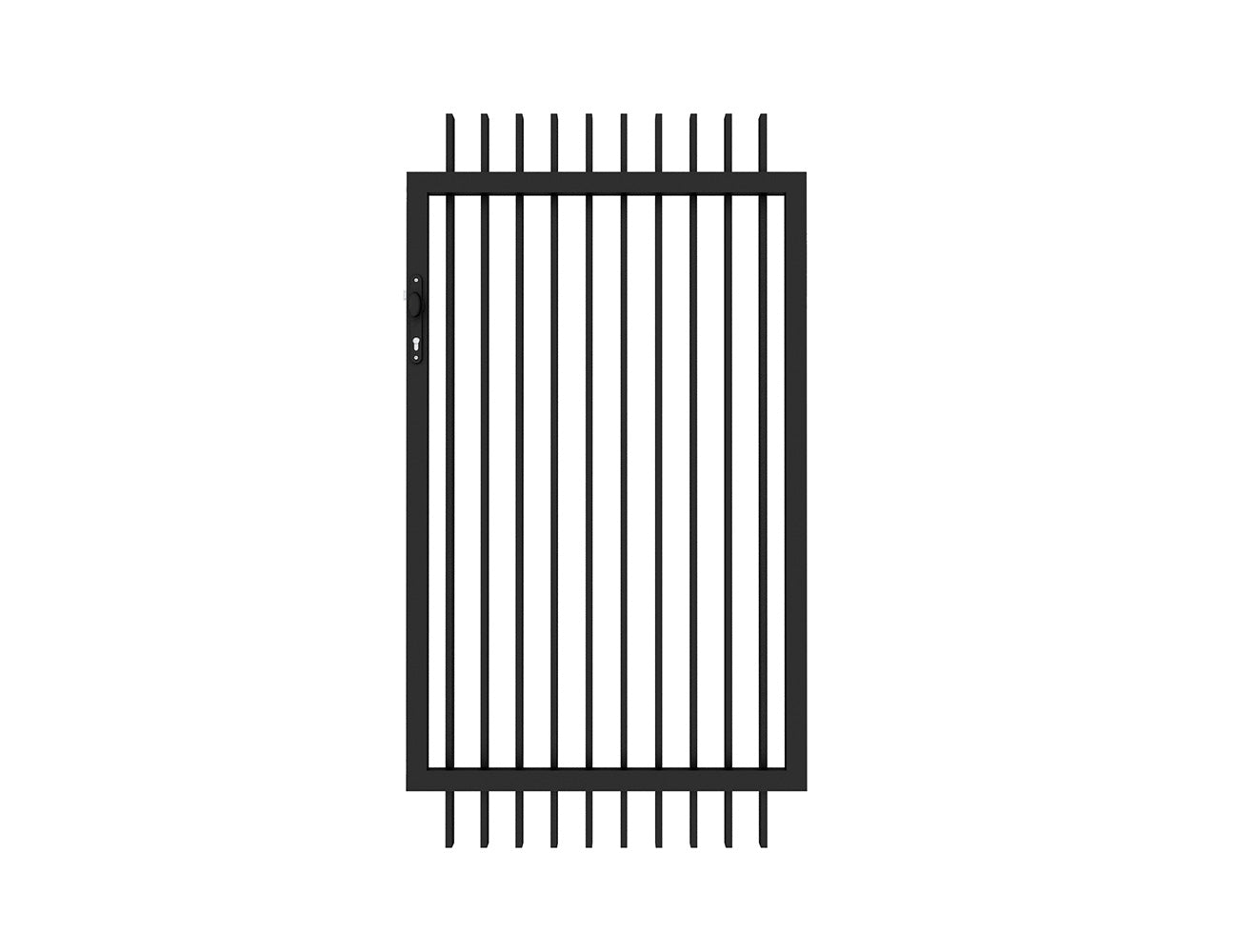 Aluminium Blade Gate Size: 0.97 x 1.8m Color: Black