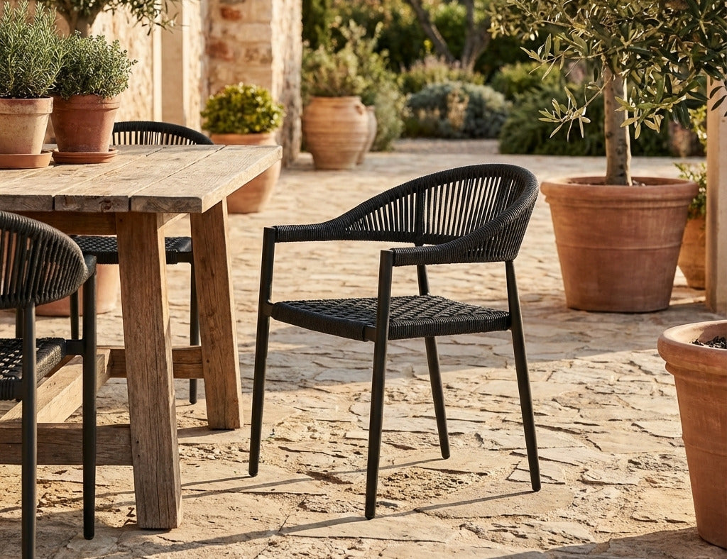 Magpie Aluminium And Rattan Dining chair