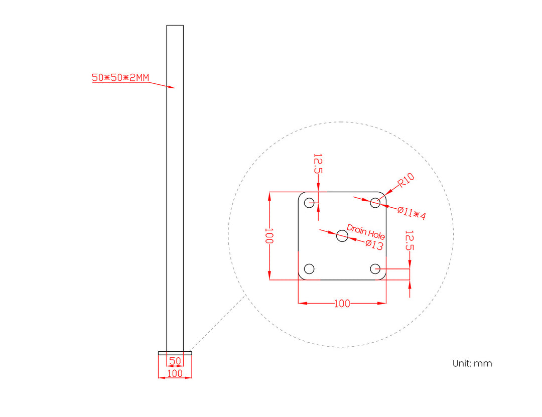 Aluminium Pool Fence Post