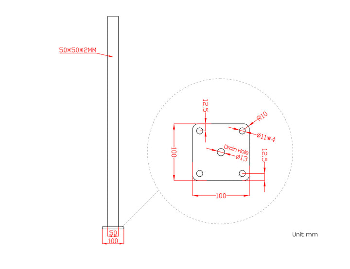 Aluminium Pool Fence Post