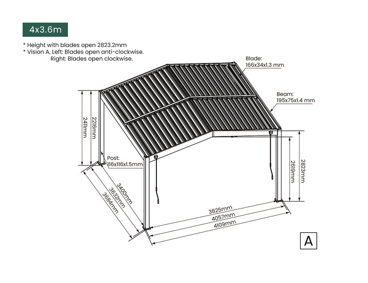 Aspiring Manual Gable Roof Louvred Pergola