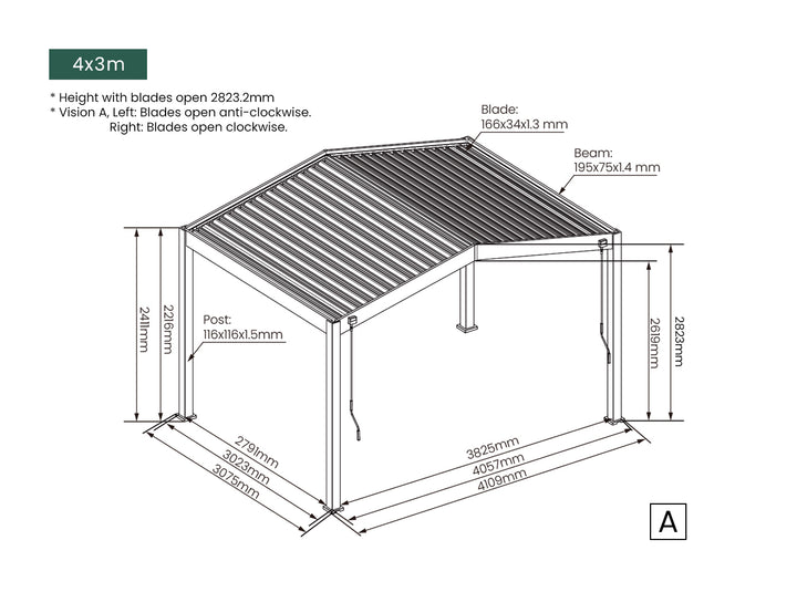 Aspiring Manual Gable Roof Louvred Pergola