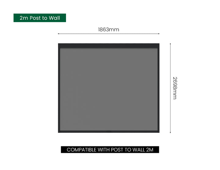 Retractable Shade Blind For Baltic Wall Mounted Pergola 2.0