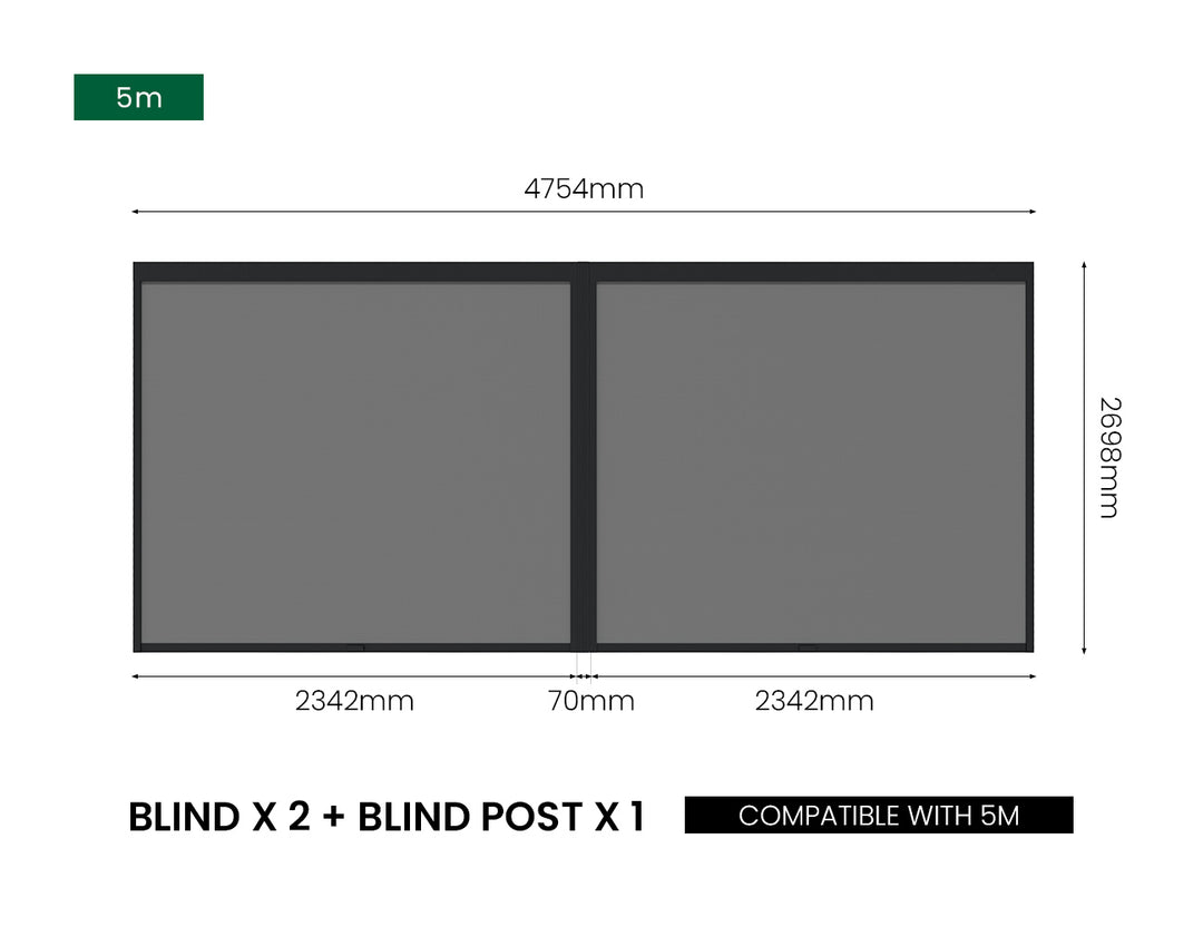 Retractable Shade Blind For Baltic Wall Mounted Pergola 2.0