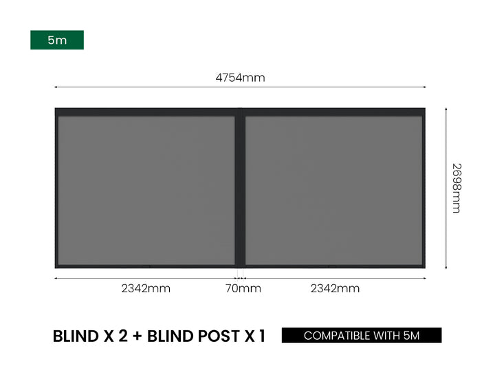 Retractable Shade Blind For Baltic Wall Mounted Pergola 2.0